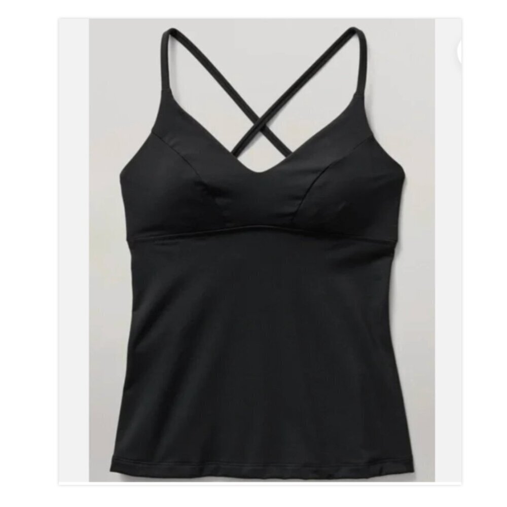 Athleta Triangle Tankini Swim Top Black NWT Size S A-C Cups Strappy